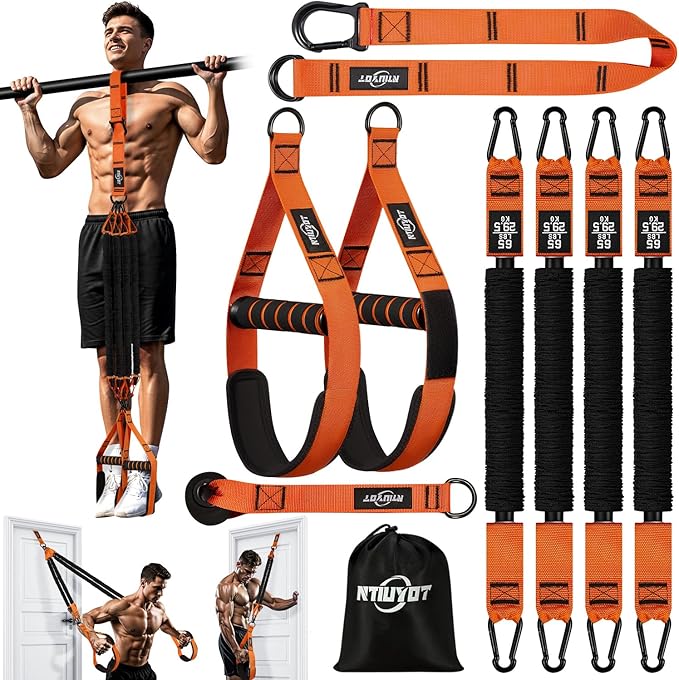 NTIUYOT Pull Up Bands, Heavy Duty Resistance Bands with Handle, Workout Bands for Pull Up Bar, Pullup Assist Band Set for ...