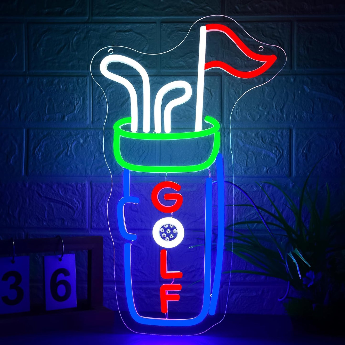 Golf Bag Neon Sign for Wall Decor Dimmable Golf Neon Light for Man Cave Bag LED Light Up Sign for Course Gym Club Store Bedroom Office Park Party Club Decor Birthday Gifts Size14.6 * 9.4In(WZCP225)