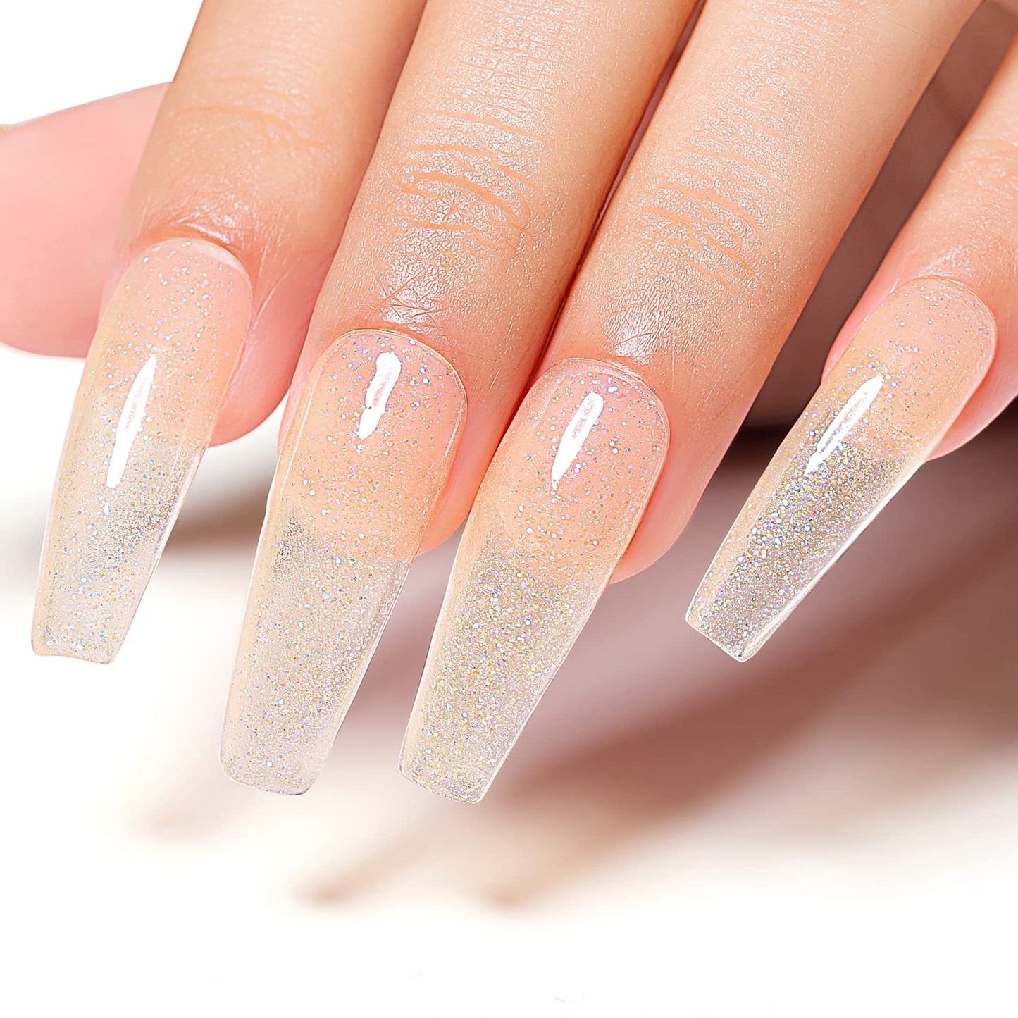 AIMEILI Hema Free Gel Nail Polish Soak Off U V Yellow Glitter Gel Polish for Nail Art DIY at Home -566 10ml