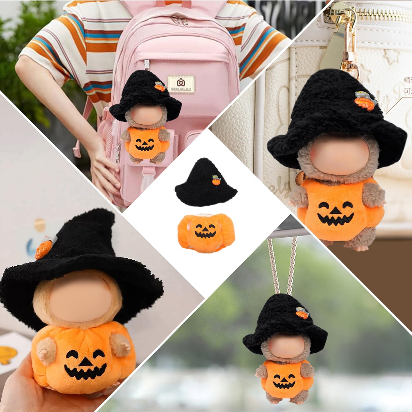 LUFZFEU 2025 New Halloween Doll Clothes, 2-Piece Clothes Outfit for Doll, Hat and Halloween Pumpkin Clothes Stylish Outfit for Spooky Costume Girls Boys Collectors (Pumpkin)