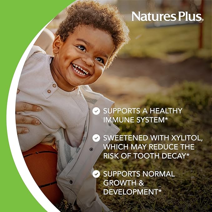 Natures Plus Animal Parade Gold Children's Multivitamin, Grape Flavor - 120 Chewable Animal Shaped Tablets - Vegan, Gluten Free - 60 Servings