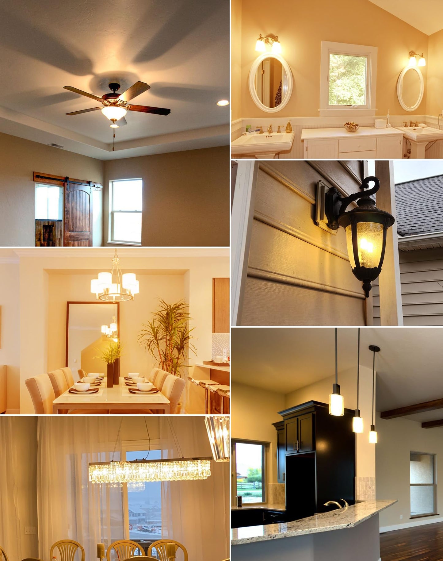 Gohdlamp E12 Led Bulb 100 Watt Equivalent - 6 Pack Warm White 2700K Candelabra Light Bulbs  9W 1200Lm Non-Dimmable  For Chandelier  Ceiling Fan  Pendant Lighting