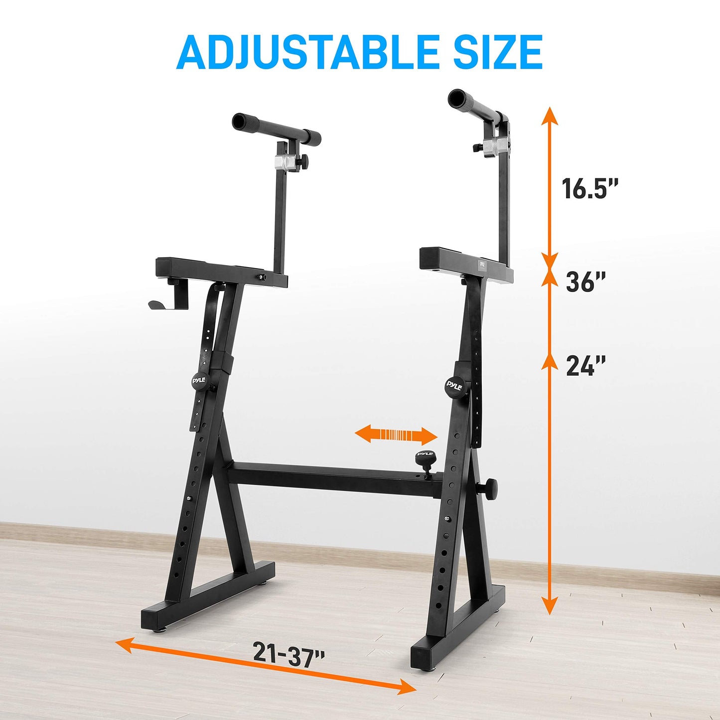 Pyle Heavy-Duty Multi-Functional Music Stand - Z Style & Portable, 2Nd Tier, Height & With Adjustment, Digital Keyboard Stand, R