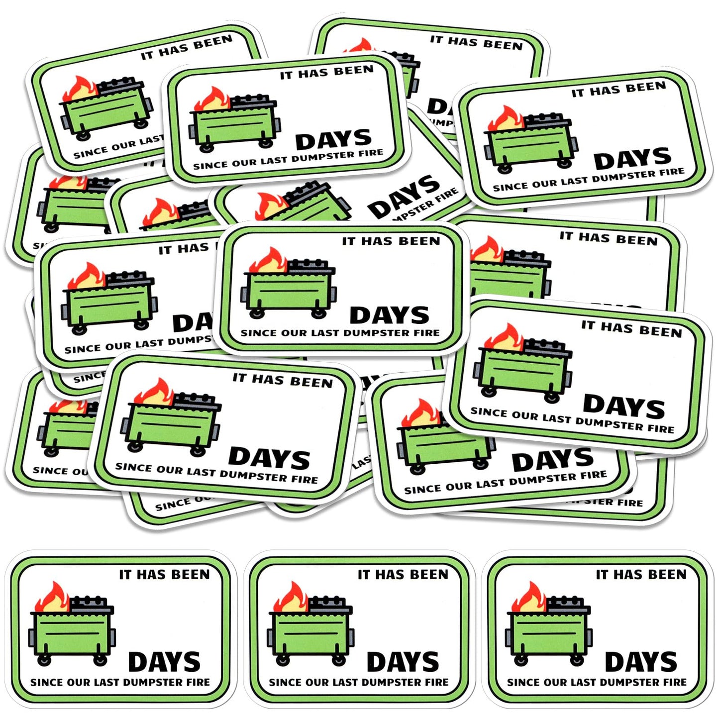 Watersay 200 Pcs Dumpster Fire Day Count Sticker Bulk Funny Meme Waterproof Vinyl Die-Cut Decal Dumpster Fire Motivation Respons