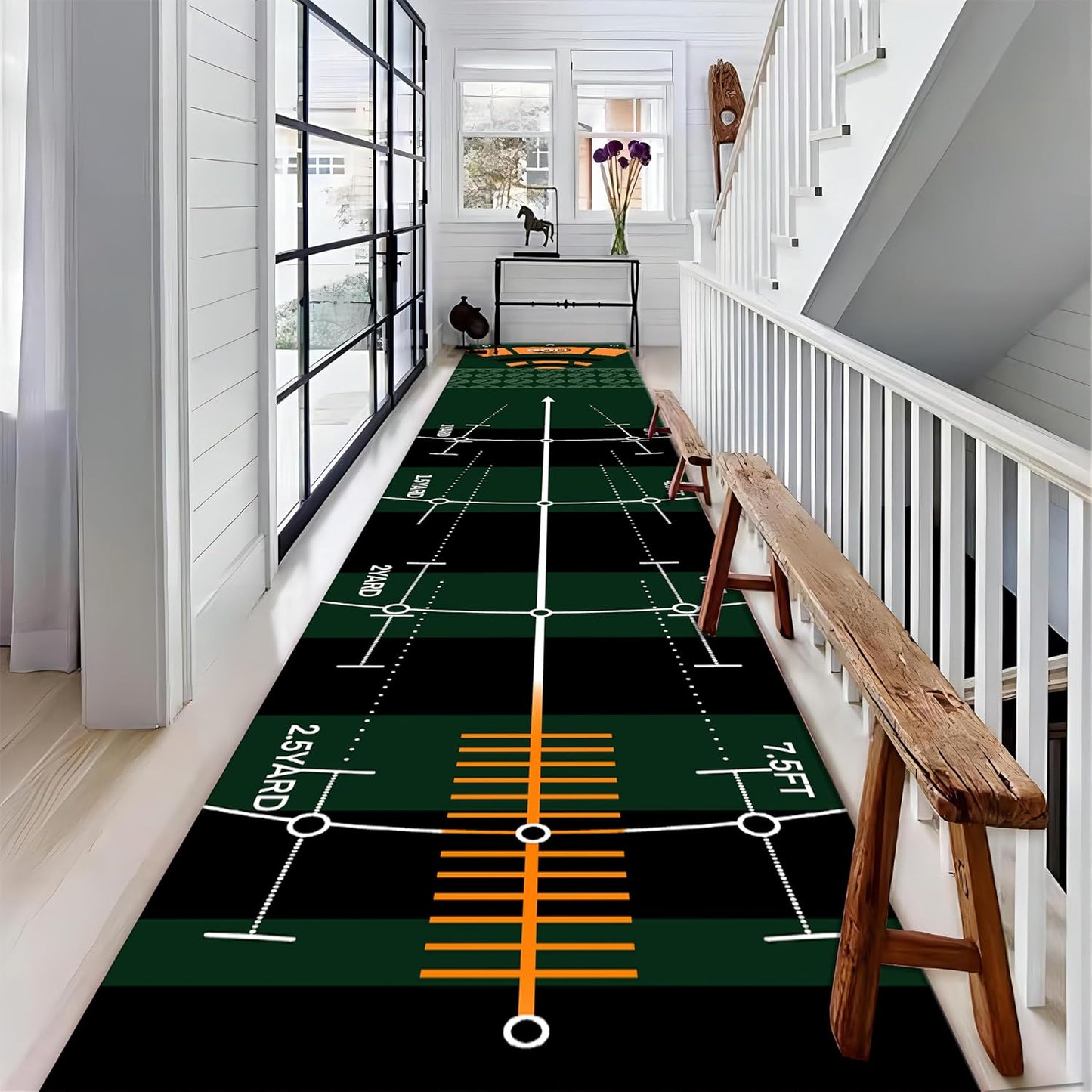 Sports Golf Runner for Entryway, 3.3x10ft, Golf Course Bedroom Rug, Cozy Soft Home Decor Absorbent Kids Carpet, Foldable Washable Breathable Anti-Slip Rug for Front Door Dining Room