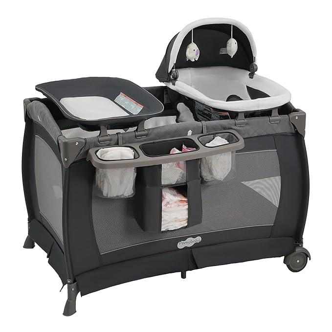 Pamo Babe Pack and Play 4 in 1 Playard Portable Playard Foldable Playpen for Baby and Toddler Portable Crib Mattress Diape...