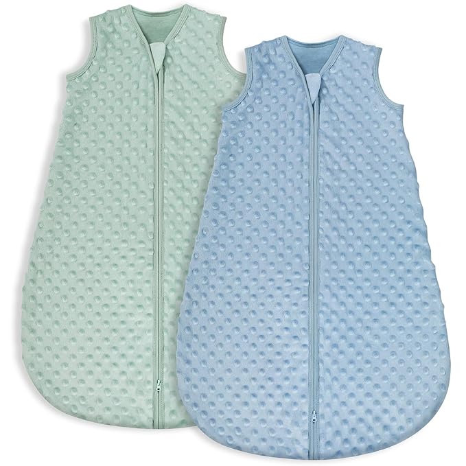 Yoofoss Fleece Baby Sleep Sack 6-12 Months with Plush Dots, TOG 1.5 Baby Wearable Blanket with 2-Way Zipper, Cotton Toddle...