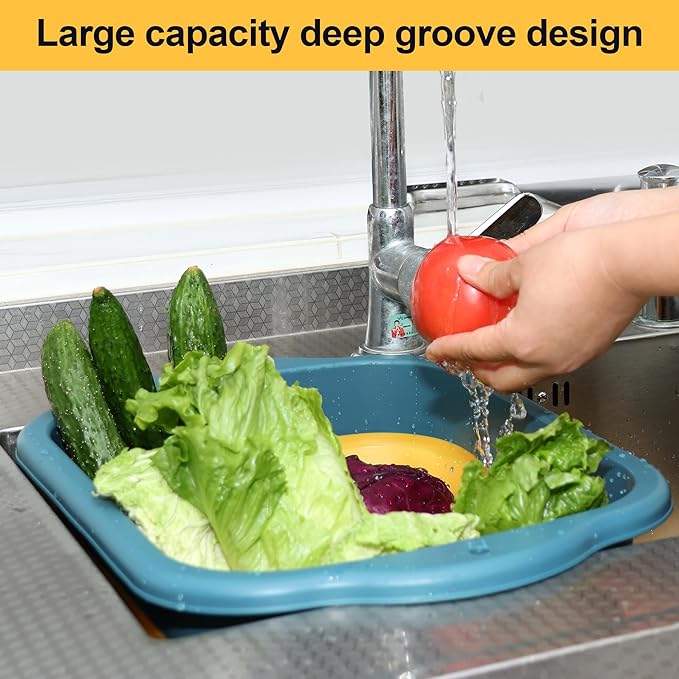 Collapsible Dish Basin Colander for Kitchen,Portable Bucket Camping Sink 2.9 Gallon (11L) (Green)