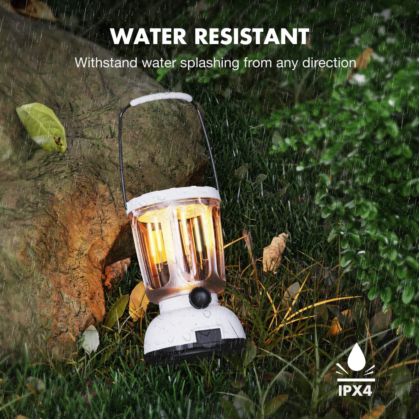 Mesqool Led Lantern Flashlight 650Lm, Rechargeable, Solar Crank, 4.09X4.09X6.42In, White, Model Cl7000