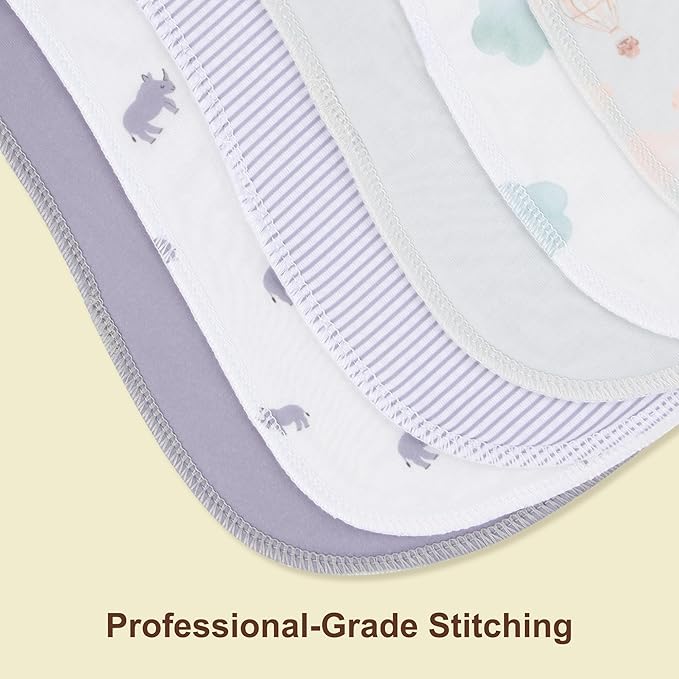 Baby Burp Cloths & Baby Bibs 2-in-1 Design Large Size 3 Layers Thicken Cotton Super Absorbent and Soft Baby Spit Up Burping Rags Baby Burp Cloth Set for Boys and Girls Solid 12 Pack