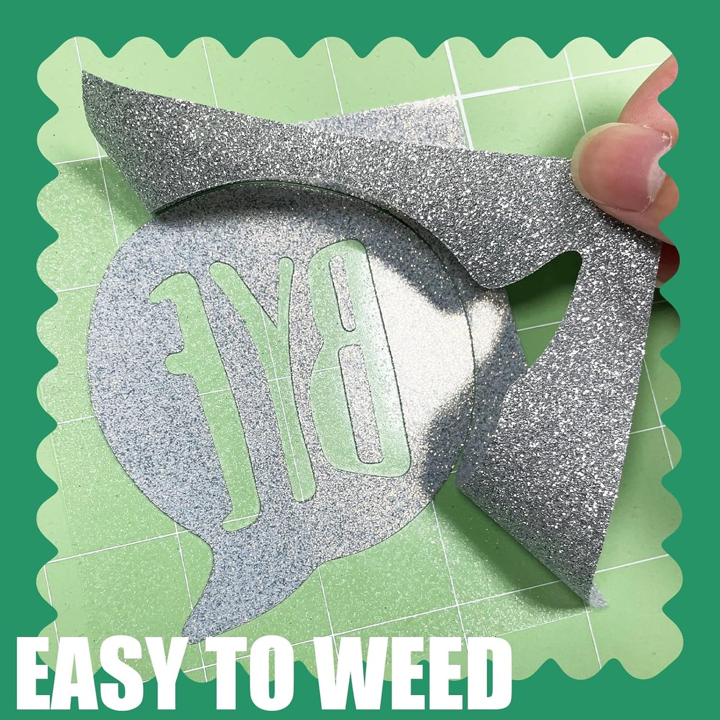 Silver Glitter HTV Heat Transfer Vinyl, 12" x 5ft lron on Vinyl, for T-Shirt Ironing, Vinyl HTV Easy to Cut and Weed, The Best Choice for DIY Creativity. (Silver, 12" x5ft)