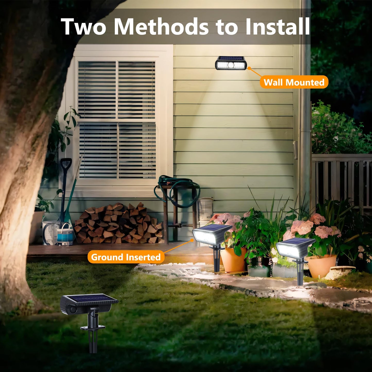 Toodour Solar Spot Light Outdoor  4 Pack Solar Lights Outdoor With 2 Modes  Waterproof Solar Powered Flood Lights Landscape Lighting For Yard Garden Home Pathway Walkway Outdoor Decor - Cool White
