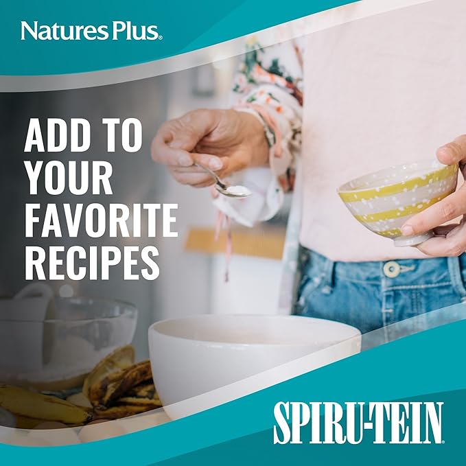Natures Plus Simply Natural SPIRU-TEIN Shake - Unsweetened Chocolate - 0.82 lb Protein Powder- Meal Replacement - Natural Energy - Supports Diabetic Lifestyle - Vegetarian, 16 Servings