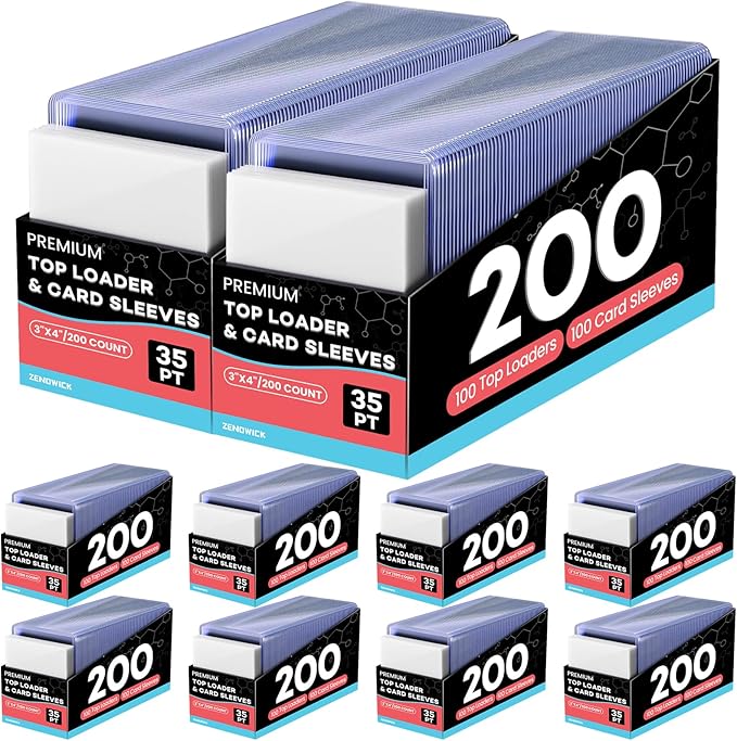 2000 Card Sleeves Top Loaders for Cards, 3" x 4" Hard Plastic Toploaders, Baseball Card Protectors, Trading Card Holder fo...