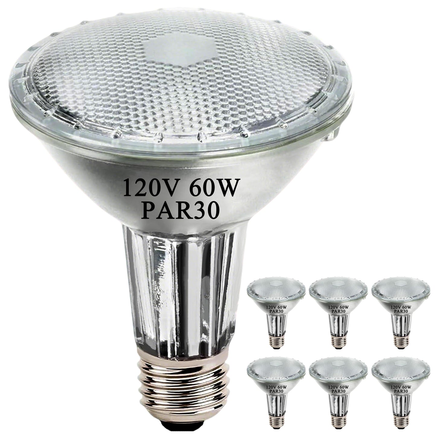 Misdood Par30 Long Neck Halogen Flood Light Bulbs  120V 60W  Dimmable High Output  E26 Medium Base  2700K Warm Lighting  3000 Hours For Recessed Light Bulb  6 Pack