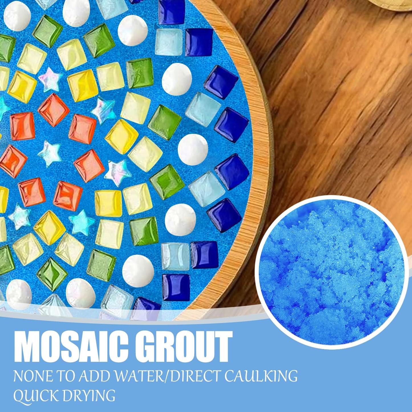 Mosaic Crystal Grout, Mosaics Tile Tools, Mosaic Tile Accessories – Essential for Handmade Grouting and Perfect for DIY Craft Projects (Blue, 4.5oz)