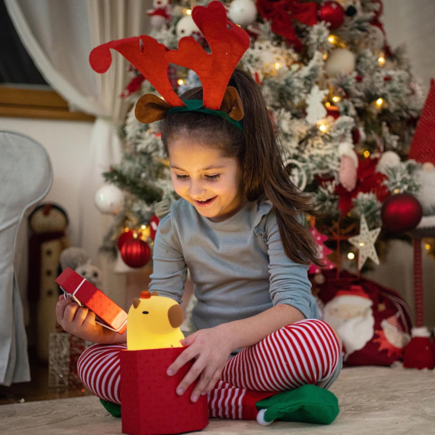 nite Capybara Night Light  Cute Orange Capy Lamp For Kids  Soft Silicone Kids Nursery Nightlight Led Touch Light  Bedroom Decor As Xmas Birthday Gifts
