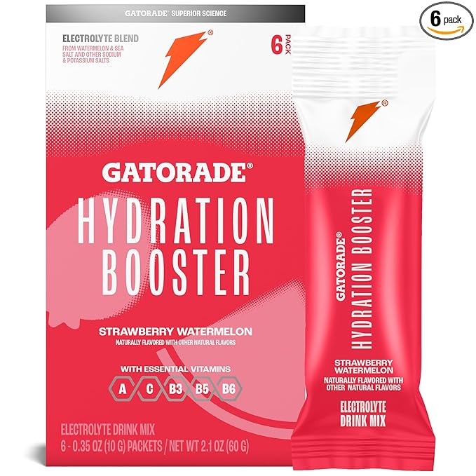 Gatorade Hydration Booster Electrolyte Drink Mix Powder Packets, Strawberry Watermelon, Advanced Electrolyte Blend, No Add...