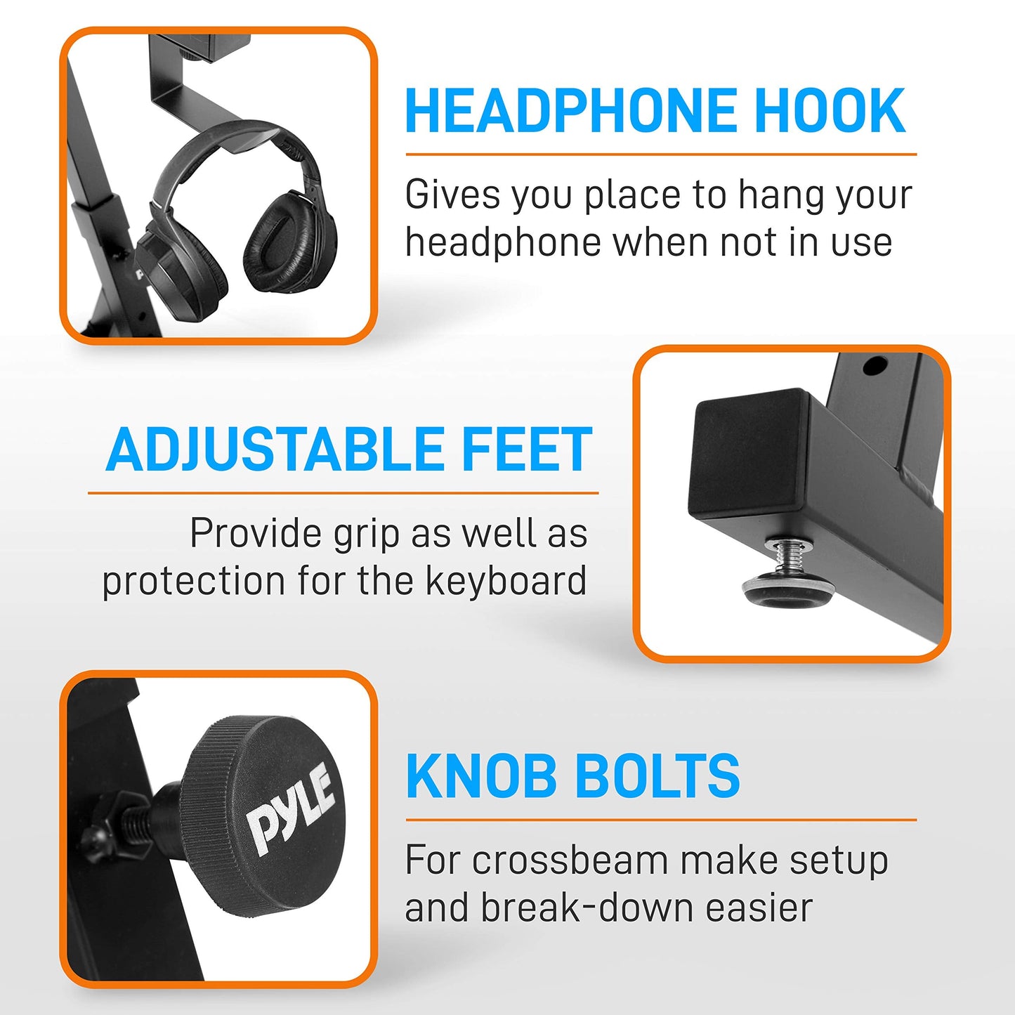 Pyle Heavy-Duty Multi-Functional Music Stand - Z Style & Portable, 2Nd Tier, Height & With Adjustment, Digital Keyboard Stand, R