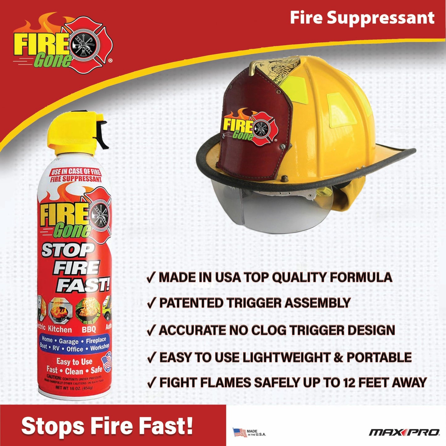 Fire Gone 2NBFG2704 White/Red Fire Suppressant Canisters - 16 Ounce, (Pack of 2 Units)