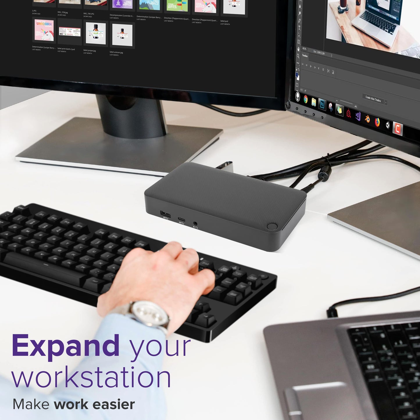 Targus Usb C Docking Station Universal Dv4K, Usb C Laptop Docking Station Dual Monitor 2 Hdmi, 65W Power Delivery, Displaylink W