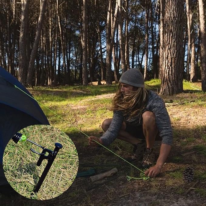 16 Pack Tent Stakes Heavy Duty Metal Tent Pegs for Camping Steel Tent Stakes 16 inch Unbreakable and Inflexible