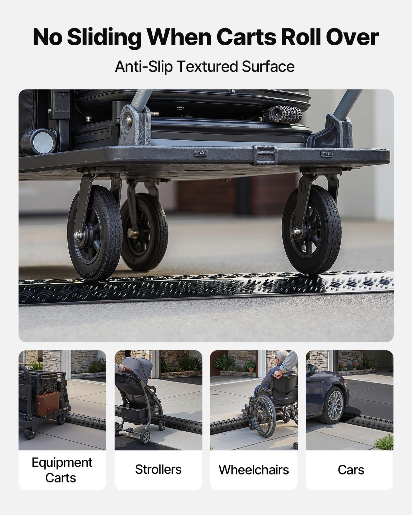 Vevor 1 Pack Drop Over Cable Cover, 2 Channel Heavy Duty Cable Hose Protector Ramp, 38.3 Floor Cord Cover, 17,500 Lbs/Axle Loa