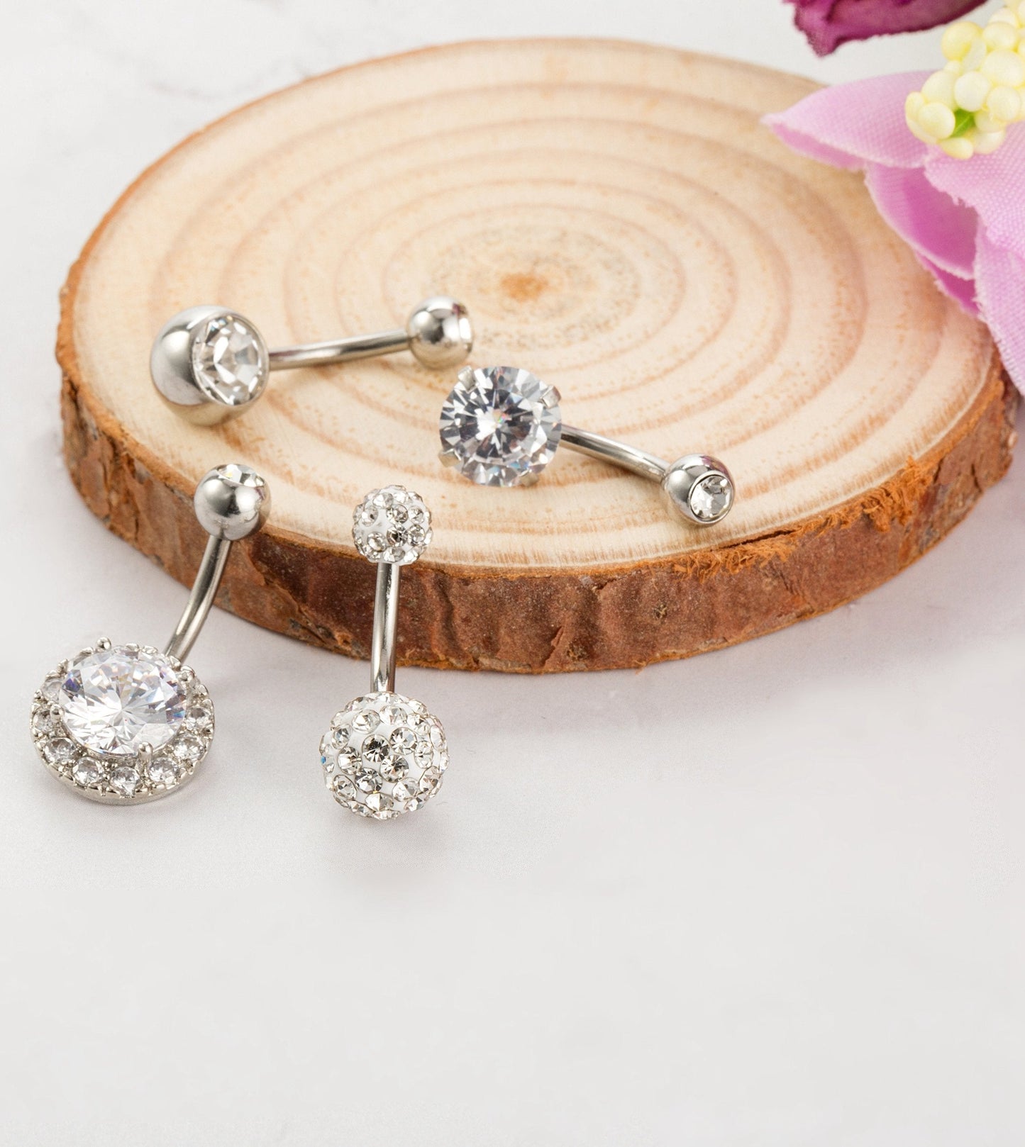 REVOLIA 14G Stainless Steel Belly Button Rings for Women Navel Rings CZ Body Piercing