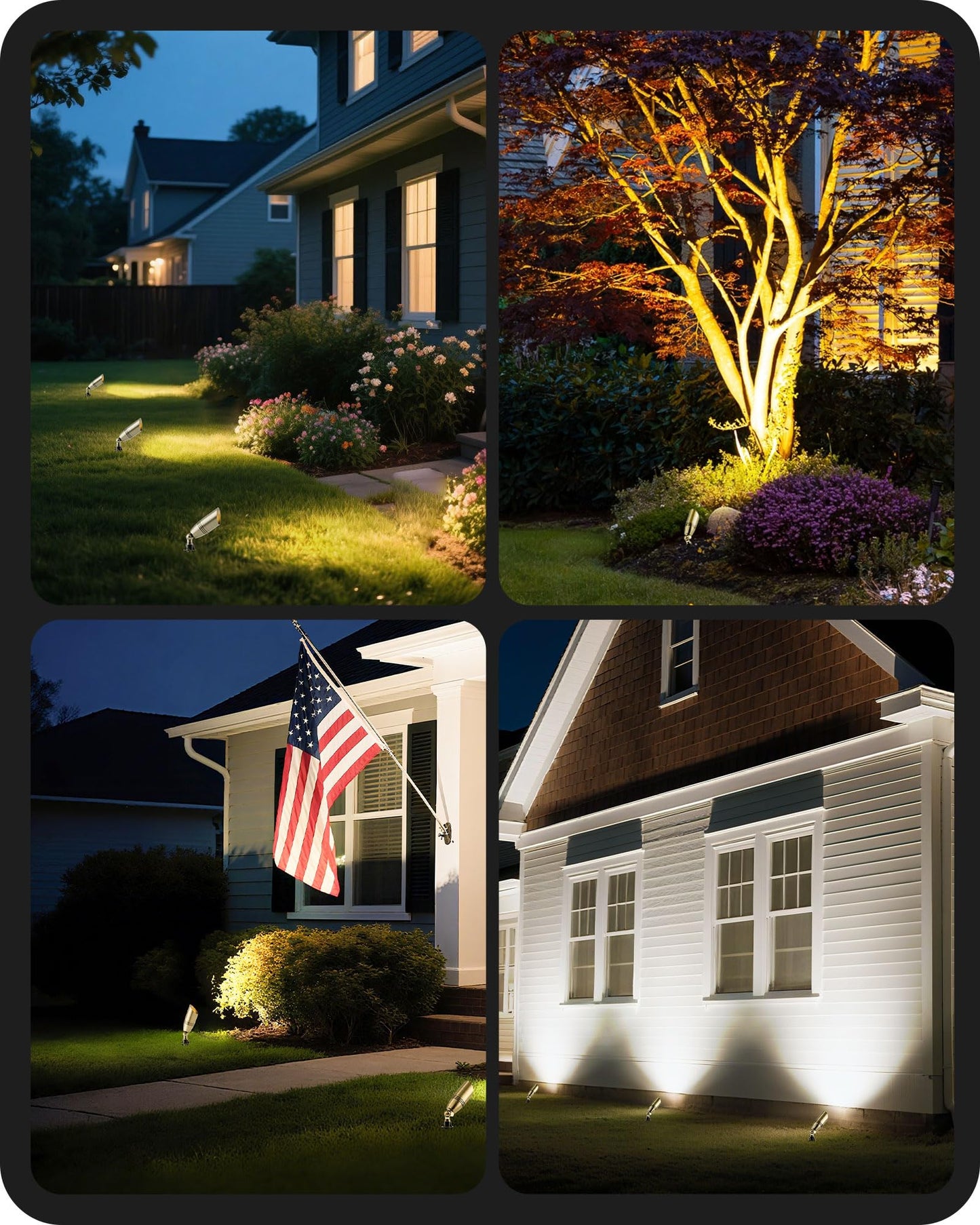 Edishine Solid Brass Outdoor Landscape Spotlights  3Cct Mr16 Bulb Included  12V Led Low Voltage Landscape Lighting  Bronze Heavy Duty Waterproof Spot Lights For Yard Garden Lawn Tree  2 Pack