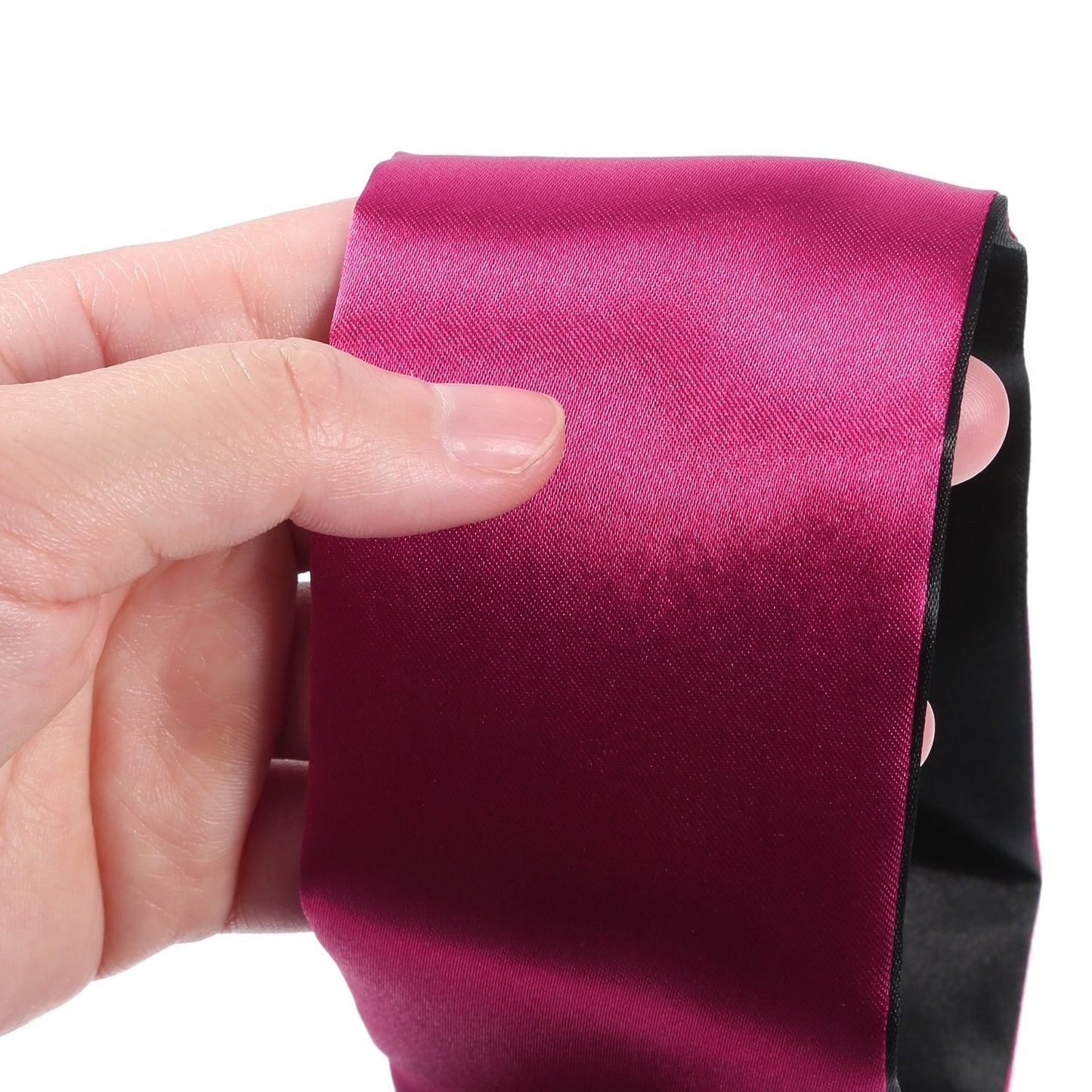 Hestya 2 Pack Sleeping Mask Satin Eye Mask (Black Red) Blindfold, 150 cm