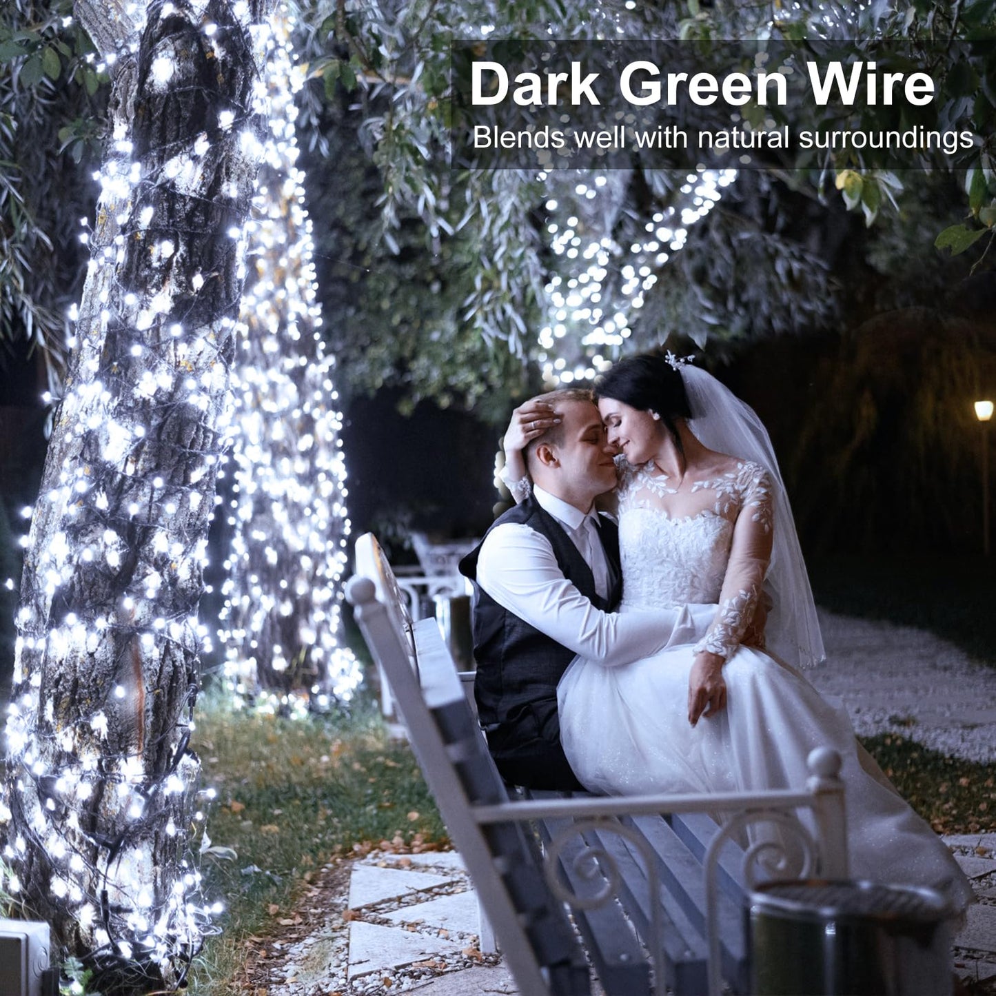 Nielfoi 328Ft 1000 Led Christmas Lights  Plug In White Christmas Tree Lights Outdoor With Timer And 8 Modes  Green Wire Waterproof String Lights For Indoor Yard Patio Xmas Holiday Decorations