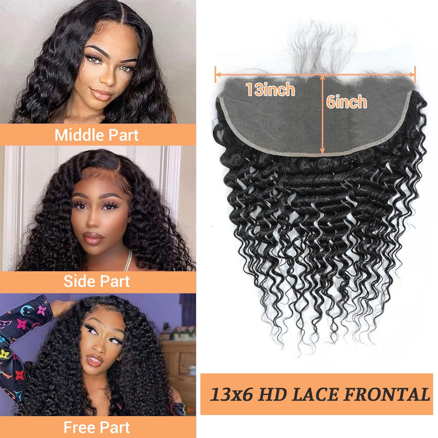 HD Lace Frontal 13x6 Transparent Ear to Ear Body Wave Frontal Human Hair 100% Unprocessed Virgin Lace Closure Human Hair Pre Plu