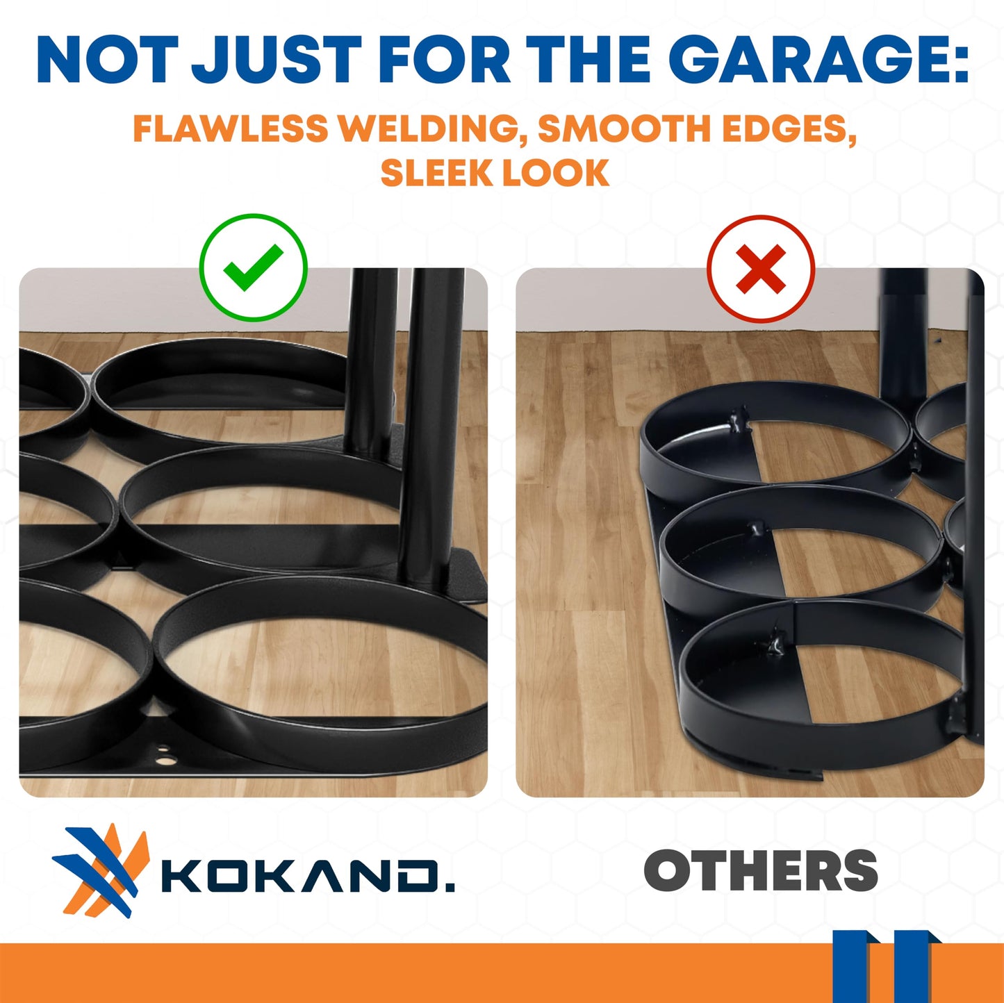 KOKAND Premium/Detachable Oxygen Tank Holder (12) for E, D, M9/C Size Cylinders - Heavy Duty Metal Storage Rack - Portable Oxygen Tank Carrier for Travel & Vehicle Use (Black) (4.5" Wide Slots)