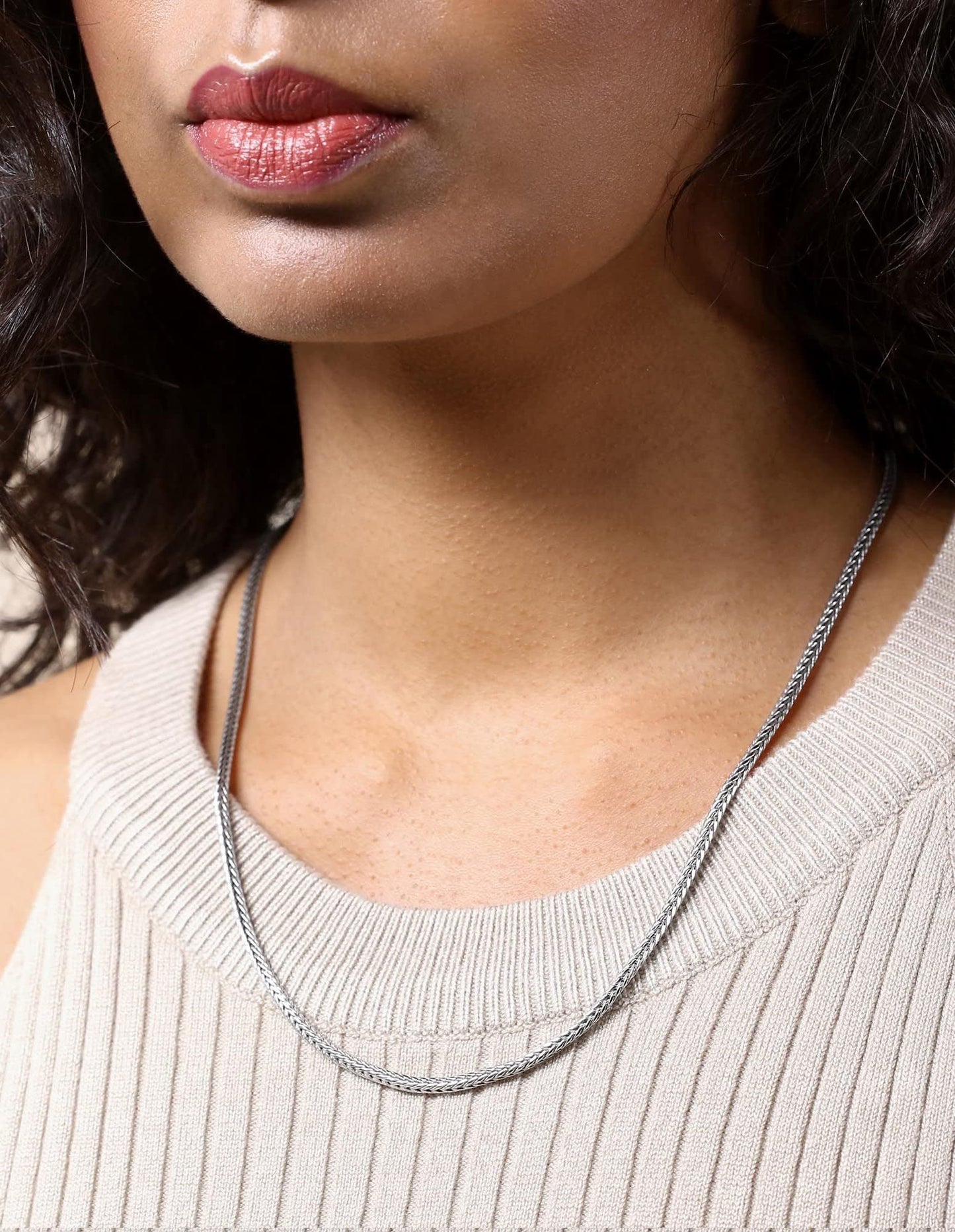 Waitsoul Sterling Silver Square Foxtail Box Chain with Lobster Clasp - 2mm Franco Chain for Men & Women - 30 Inch