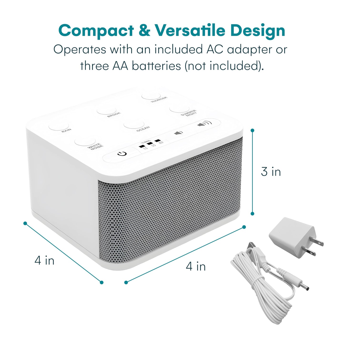 Big Red Rooster Sleep Sound Machine - White Noise Device for Kids and Babies with Rain and Nature Sounds - Portable Noise Cancellation for Nap Time, Bedroom, Nursery, or Office - 4x4x3 in