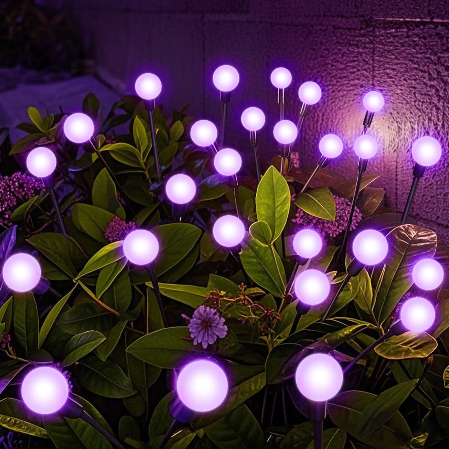NBQQ Solar Garden Lights, Waterproof 36 LED Outdoor Lights, 6 Pack, Purple, Plastic, Ideal for Yard and Patio Decor