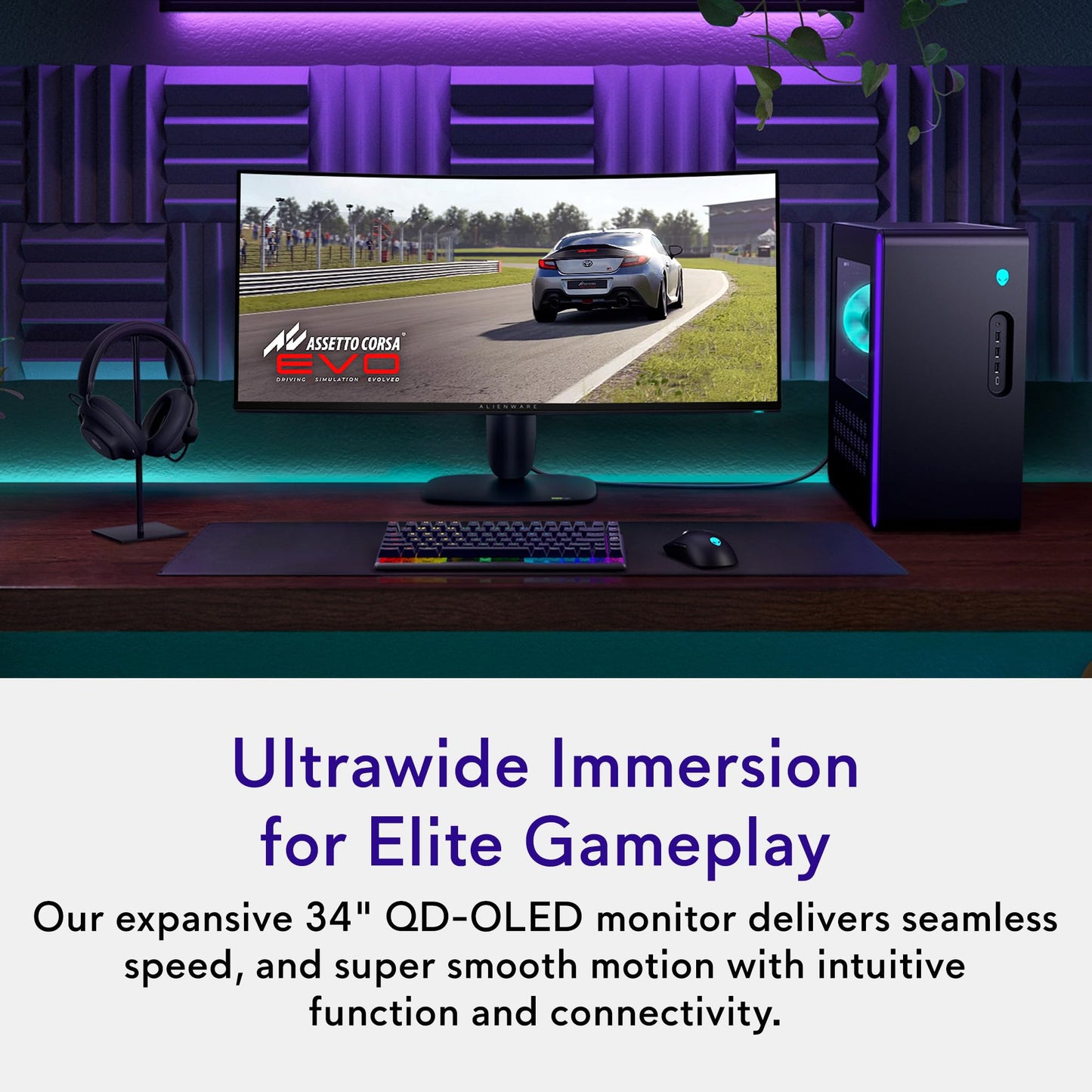 Alienware 34 240Hz QD-OLED Curved Gaming Monitor - AW3425DW - 34.2-inch WQHD (3440 x 1440) 240Hz 0.03ms Display, 1800R Curve, AMD FreeSync Premium Pro, VESA AdaptiveSync, VESA DisplayHDR TrueBlack 400