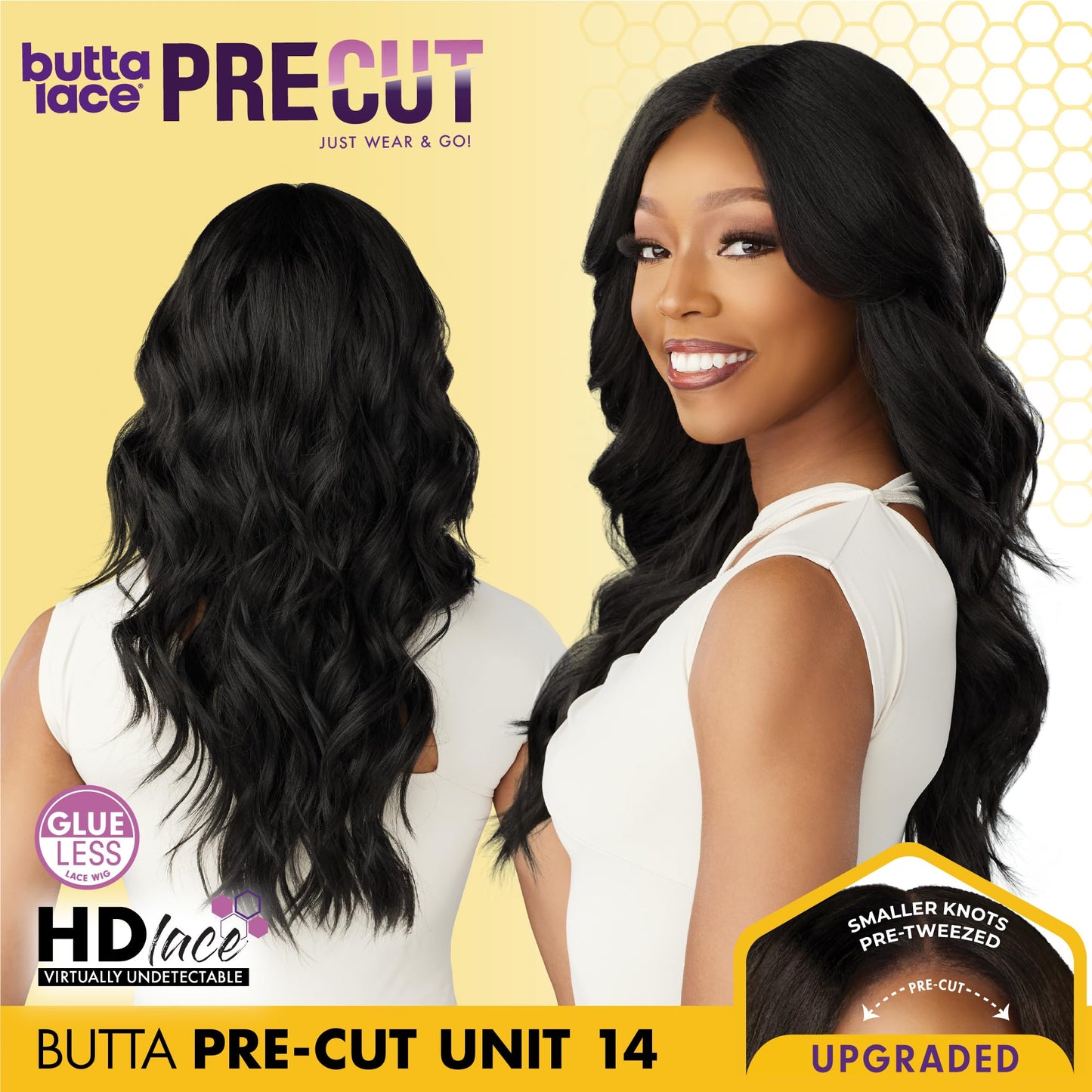 Sensationnel Butta Lace Precut Wigs - Unit 14 Glueless Extra Wide 5 Inch Deep Parting Synthetic Pre Tweezed Smaller Knot Hairlin