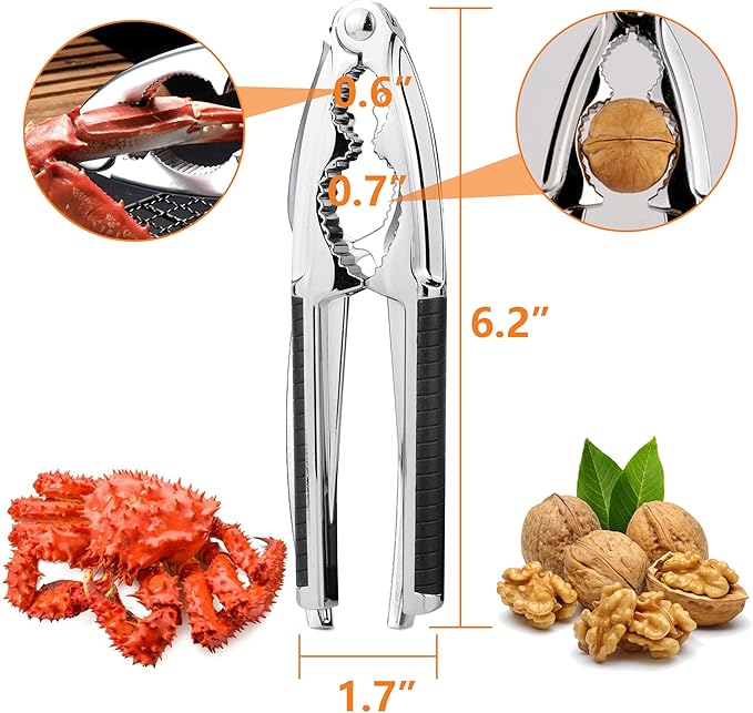 Crab Crackers and Tools, 3 Pcs Crab Crackers with Non-slip Handle, Lobster Crackers and Tools, Seafood Tools Set, Nut Cracker Set, Home Restaurant Kitchen Tools, Black