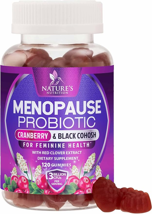 Menopause Supplements for Women - Probiotic for Women Gummy, 3 Billion CFU Natural Menopause Relief for Mild Hot Flashes & Night Sweats, PH, Vaginal Health Support, Probiotic Supplement - 120 Gummies