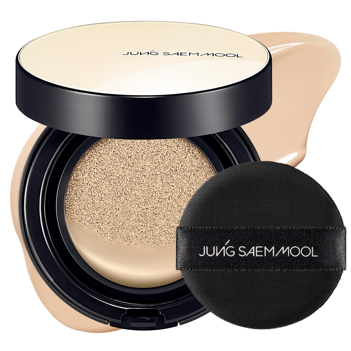 JUNG SAEM MOOL Essential Skin Nuder Cushion 19N N-Light 0.49 Fl Oz, No Refill, Natural Radiant Finish Cushion Foundation with Bu