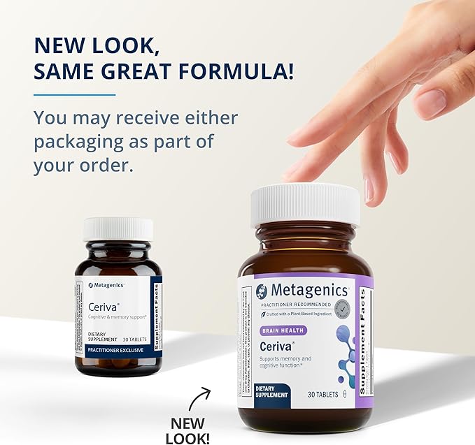 Metagenics Ceriva - Brain Health & Memory Support* - Brain Focus Aid* - Non-GMO & Gluten-Free - 30 Tablets