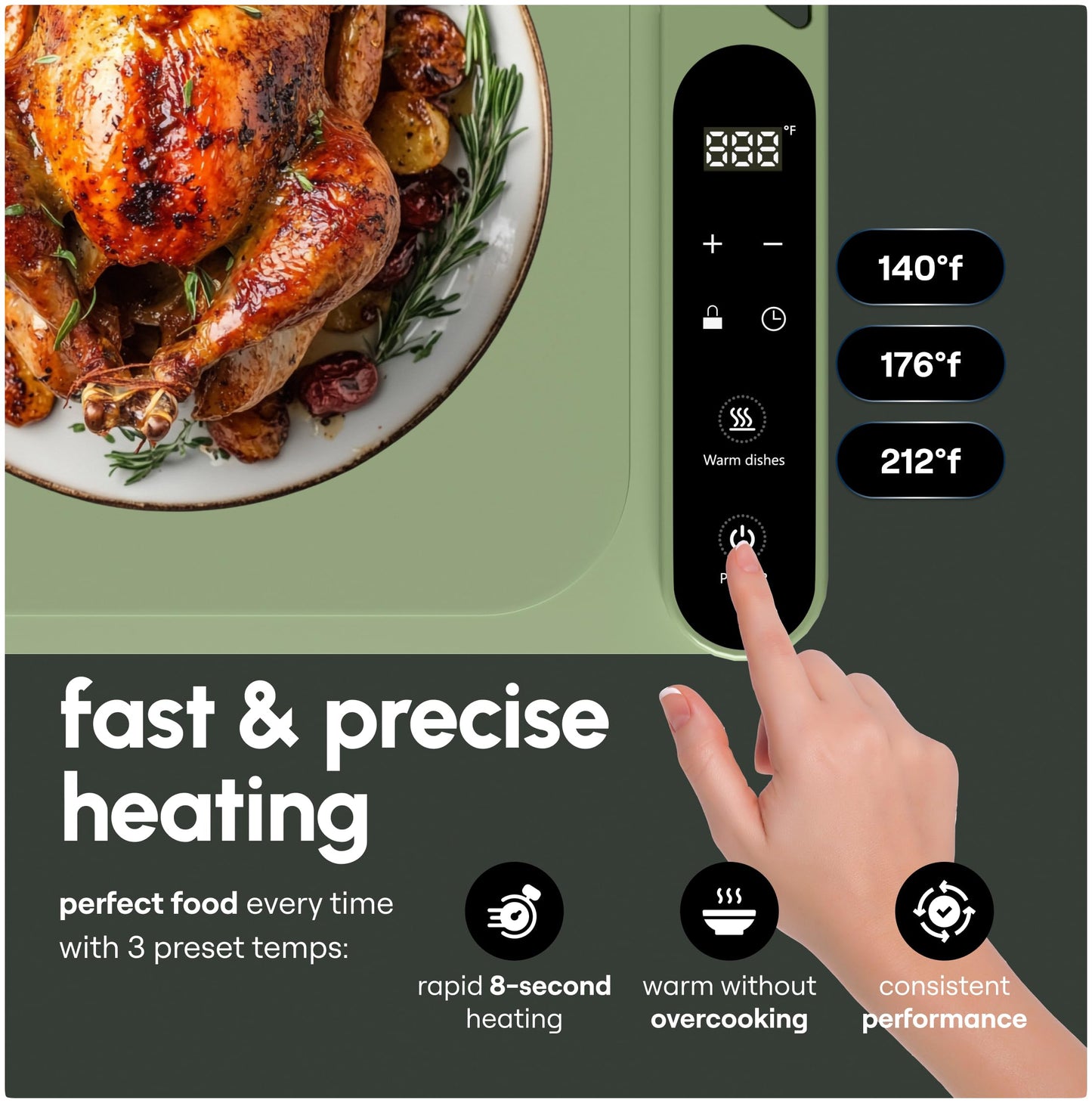Quiveli Plateful Food Warming Mat For Food - 24x15", With Child Lock - Warming Pads For Food Heat Mats For Kitchen Counter - Food Warming Mat To Keep Food Warm For Party