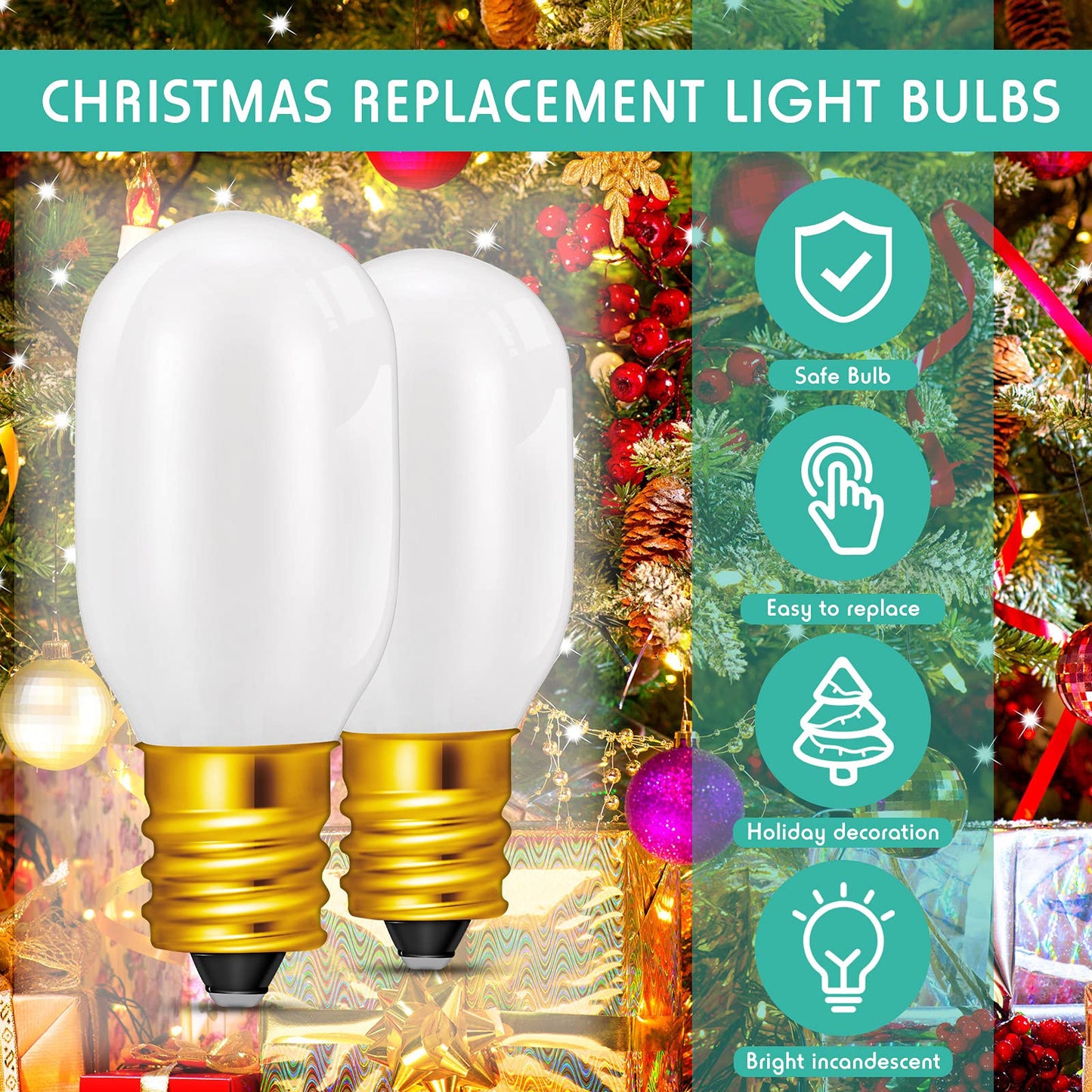 Honoson 50 Pieces Christmas Village Light Bulbs 6 W Replacement Bulbs  E12 Candelabra Base T20 Led Bulbs Accessory For Villages Houses Dept 56  Christmas Tree