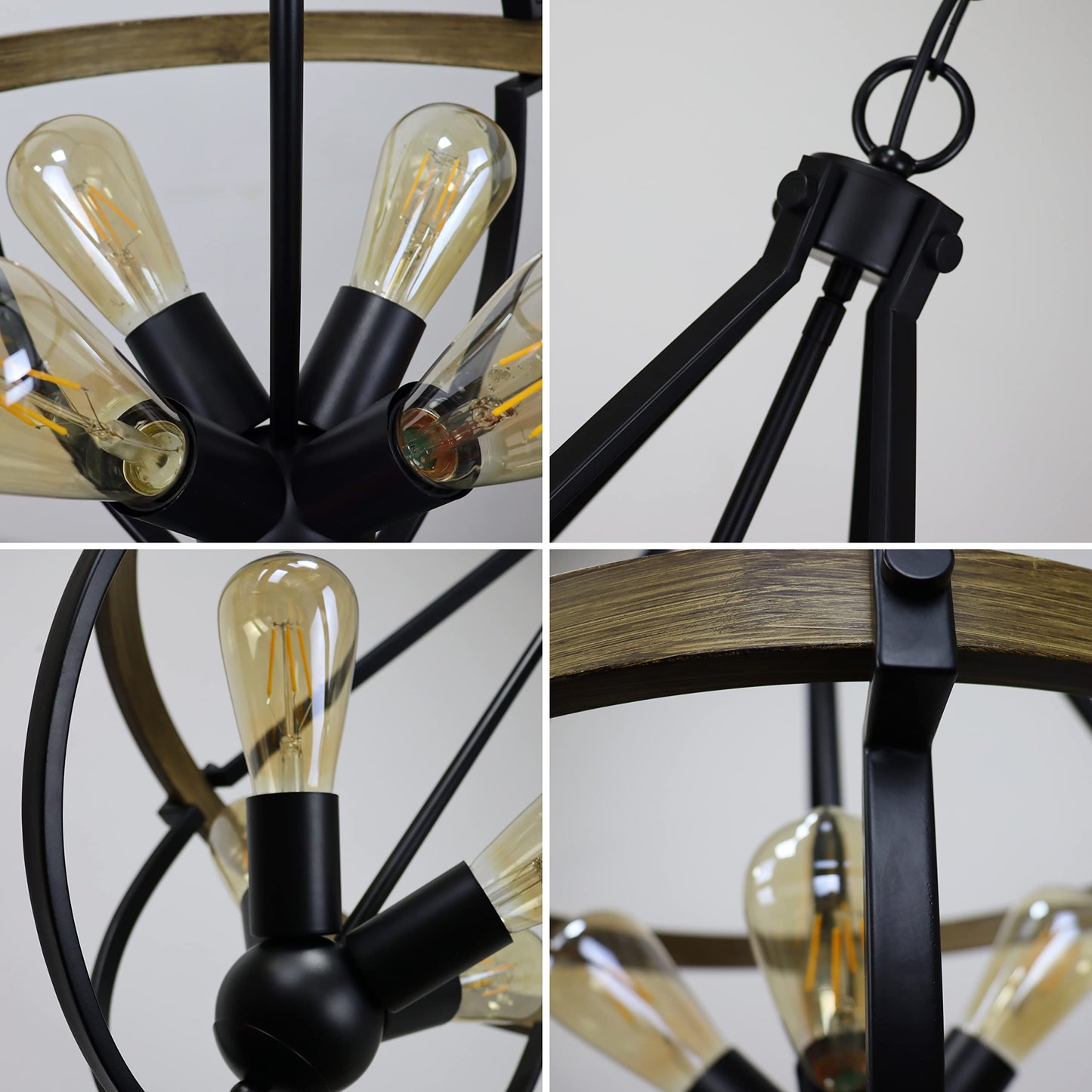 Chloe Lighting Farmhouse Two-Toned Pendant Light 4 Bulbs 20in Wide Metal Model CH6H808TT20-UP4