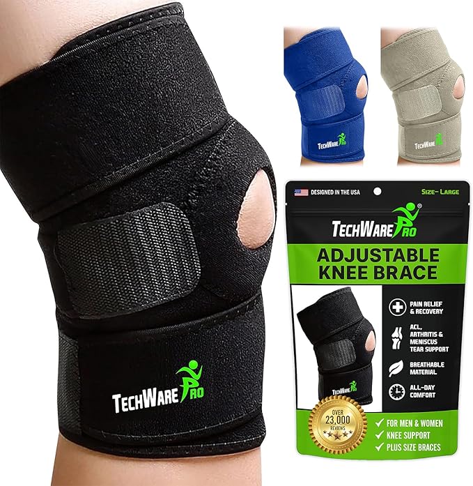 TechWare Pro Knee Brace Support - Knee Braces for Knee Pain. Relieves ACL, LCL, MCL, Meniscus Tear, Arthritis, Tendonitis ...