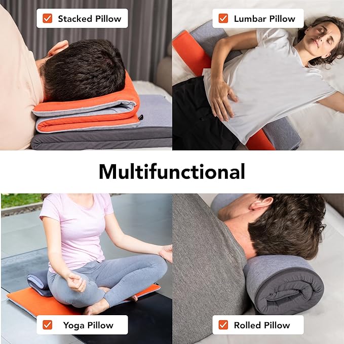 Ultra Thin Pillow 1 inch Thickness - Foldable, Rollable, Stackable - Made from Natural Latex - Low Profile, Super Flat (Firm, Pink Petal)