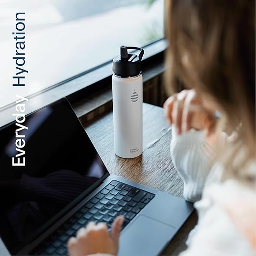 Clearly Filtered 20oz Water Bottle/Targets 220+ Contaminants/Double-Wall Insulated Stainless Steel Filtered Water Bottle BPA/BPS-Free Phthalate-Free Filters Fluoride Lead Chlorine (Blue)