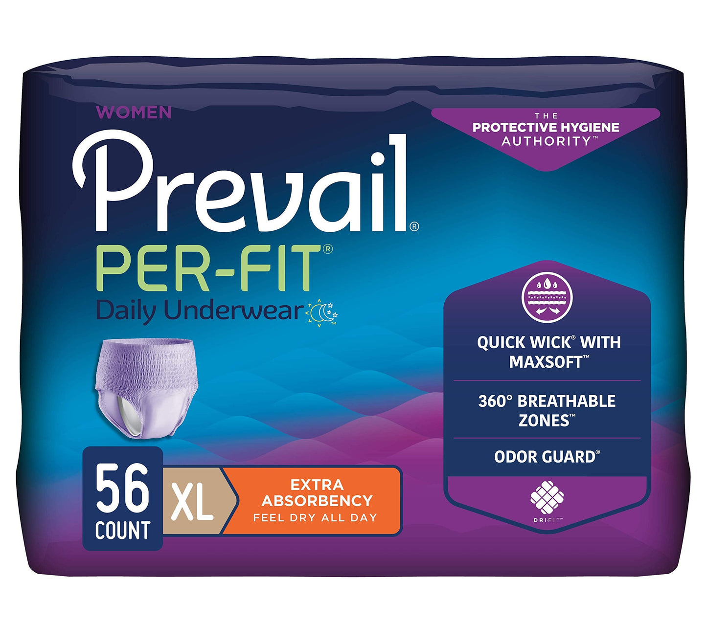 Prevail Proven | X-Large Pull-Up | Women's Per-Fit Incontinence Protective Underwear | Extra Absorbency | 56 Count