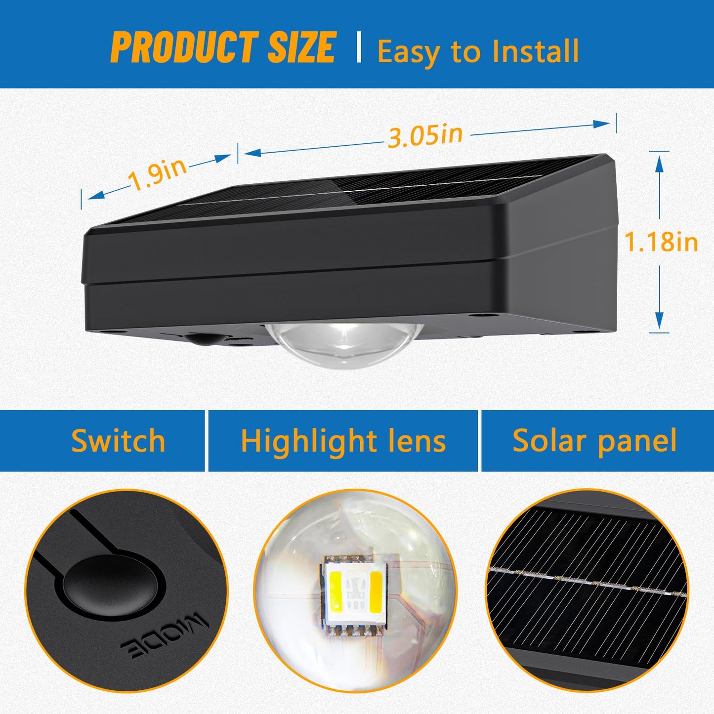 Niorsun Solar Fence Lights Outdoor Waterproof Warm & Cool White Rgb 12 Pack Led Spot Lens Deck Lights 9 Mode Solar Powered Wall Lighting Decor For Outside Patio Step Backyard Railing Pool Black
